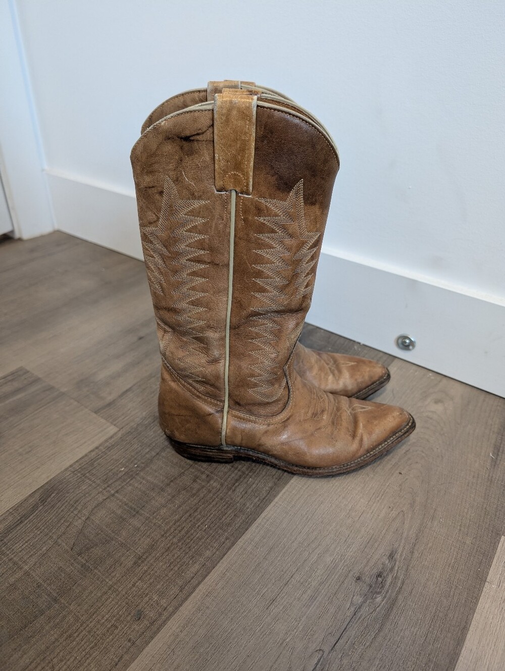 Boulet/Brown Leather Western Cowboy Boots Sz 5.5